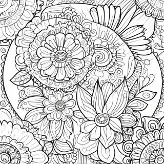 Beautiful Relaxation Flower Mandala Coloring Page 94514-33748