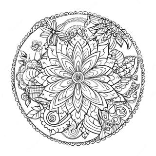 Beautiful Relaxation Flower Mandala Coloring Page 94514-33886