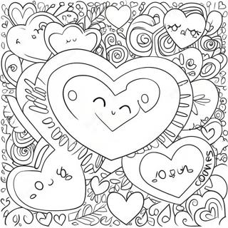 Conversation Hearts Coloring Pages