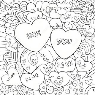 Colorful Conversation Hearts Coloring Page 94592-33946