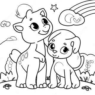 Red Rainbow Friends Coloring Page 94615-33959