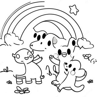 Cheerful Red Rainbow Friends Coloring Page 94616-33961