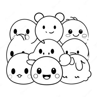 Happy Tsum Tsum Faces Coloring Page 94748-34074
