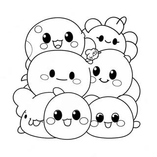 Happy Tsum Tsum Faces Coloring Page 94748-34075