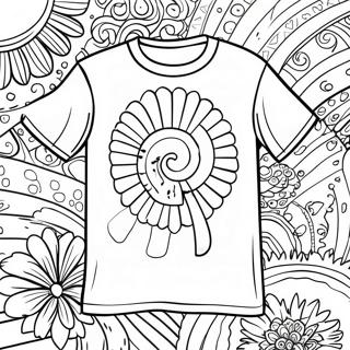 Retro Tie Dye Shirt Coloring Page 94826-34133
