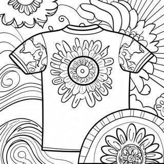 Retro Tie Dye Shirt Coloring Page 94826-34134