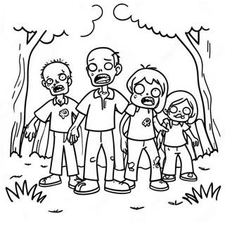 Zombie Family In The Park Coloring Page 95108-34350