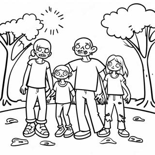 Zombie Family In The Park Coloring Page 95108-34351
