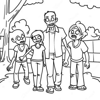 Zombie Family In The Park Coloring Page 95108-34352