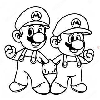 Colorful Mario And Luigi Adventure Coloring Page 95233-34441