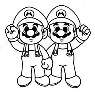 Colorful Mario And Luigi Adventure Coloring Page 95233-34444