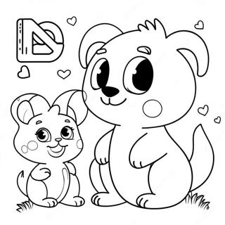 Cute Animals With Russian Letters Coloring Page 95363-34555
