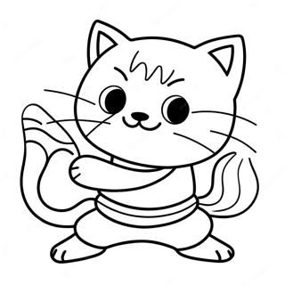 Playful Cat Ninja Coloring Page 95462-34624