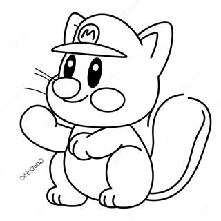 Cute Cat Mario With Power Up Coloring Page 95614-34777