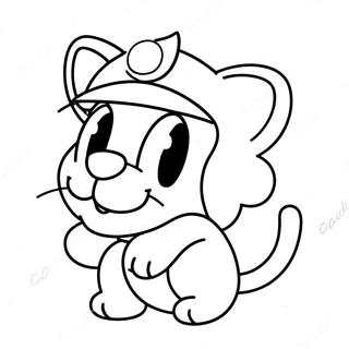 Cute Cat Mario With Power Up Coloring Page 95614-34778