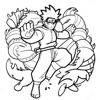 Naruto With Nine Tails Form Coloring Page 95639-34797