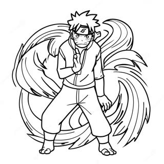 Naruto With Nine Tails Form Coloring Page 95639-34798