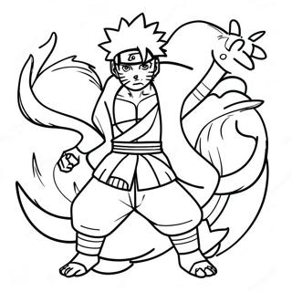 Naruto With Nine Tails Form Coloring Page 95639-34799