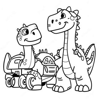 Friendly Dinotrux Characters Coloring Page 95720-34869