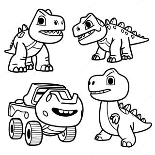 Friendly Dinotrux Characters Coloring Page 95720-34870