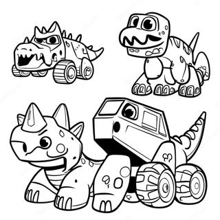 Friendly Dinotrux Characters Coloring Page 95720-34871