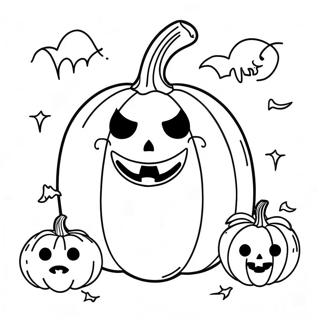 Frightening Pumpkin With Ghosts Coloring Page 95771-34910