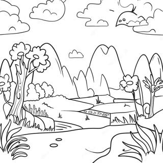 Whimsical Fantasy Landscape Coloring Page 9584 1366