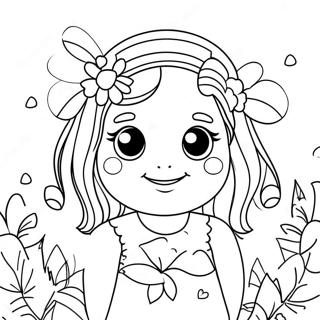 Cute Megan With Flowers Coloring Page 95973 35060