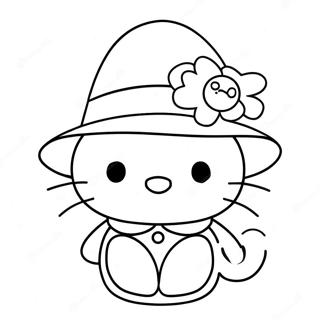 Hello Kitty In A Pilgrim Hat Coloring Page 96078 35142