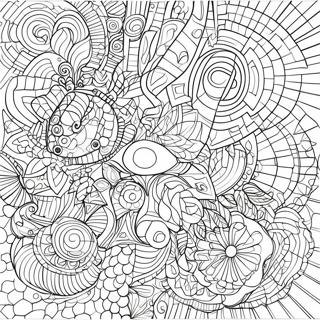 Colorful Optical Illusion Geometric Shapes Coloring Page 96104-35164