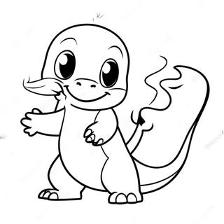Playful Charmander With Cupid S Bow Coloring Page 96158-35211