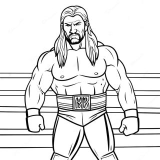 Triple H In The Ring Coloring Page 96236-35270