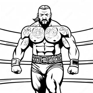 Ornate Grayscale Triple H In The Ring Coloring Page 96314-35332