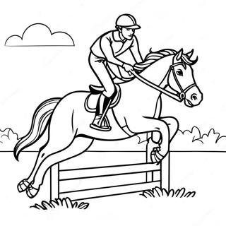 Cross Country Jumping Horse Coloring Pages