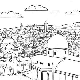 Jerusalem Skyline Coloring Page 96543-35501