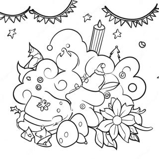 Festive New Year Celebration January Coloring Page 96623-35569