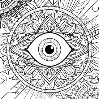 Colorful Evil Eye Mandala Coloring Page 96645-35577