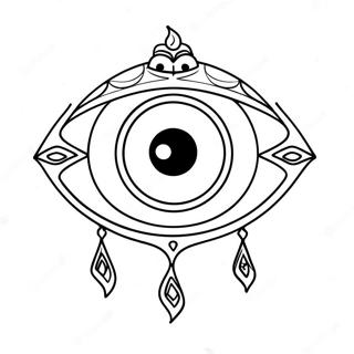 Cartoon Evil Eye Character Coloring Page 96648-35592