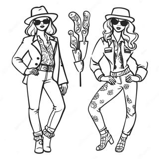 Funky 70s Fashion Coloring Page 96673-35608