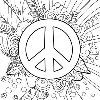 Peace Sign 70s Coloring Page 96674 35612