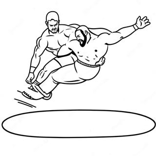 Wwe Wrestler Jumping On Opponent Dot Marker Coloring Page 96723-35639