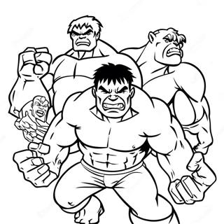 Hulk With Friends Coloring Page 9673-1883