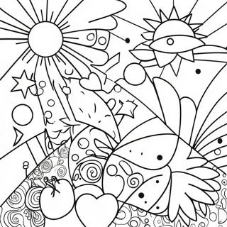 Colorful Romero Britto Abstract Art Coloring Page 96774-35680