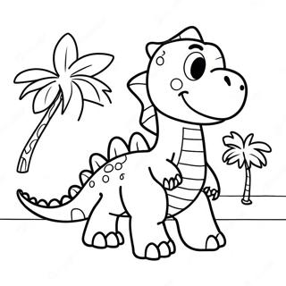 Happy Birthday Dinosaur Coloring Pages