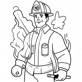 Brave Firefighter Career Coloring Page 96827 35723