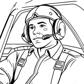 Air Force Pilot In Cockpit Coloring Page 96878-35764