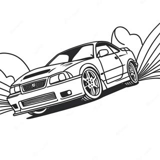 Cool Jdm Car In Motion Coloring Page 96902-35777