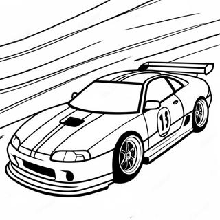 Jdm Car With Racing Stripes Coloring Page 96905-35790