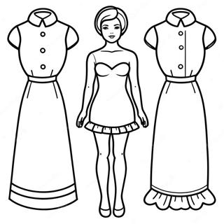 Paper Doll Coloring Pages