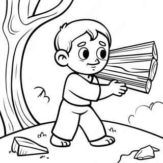 Isaac Carrying Wood Coloring Page 96981-36010
